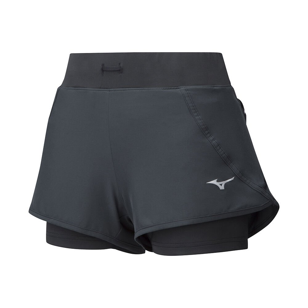 Women's Mizuno Shorts Black Mujin 2in1 4.5 Apparel - J2GB928309